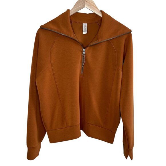 Spanx AirEssentials Half-Zip Butterscotch Pullover Sweatshirt Medium - Picture 1 of 11